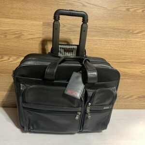 Tumi Leather 2-Wheeler Expandable Leather Laptop Briefcase #96003D4 Black